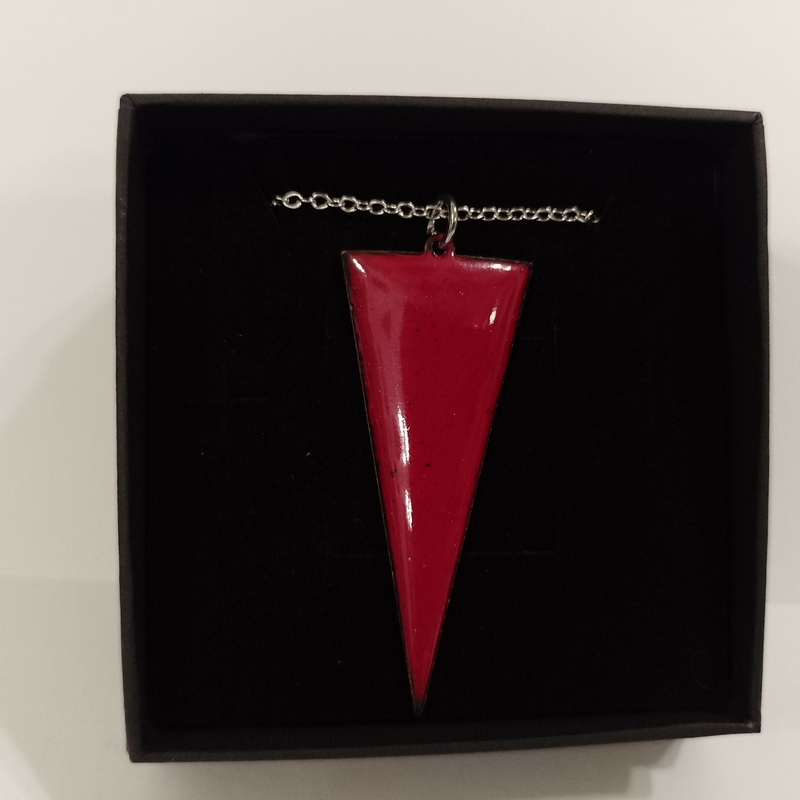 Red Triangle Enamel Pendant