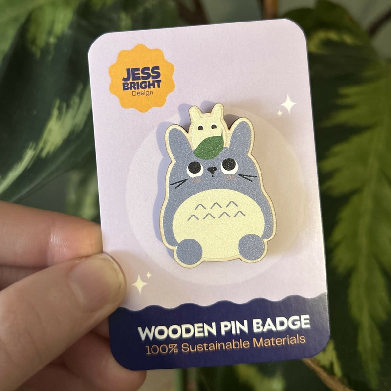 Totoro Sustainable Wooden Pin Badge