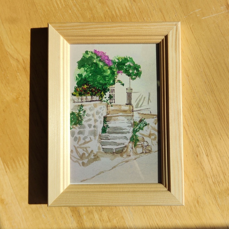 Art Print – A House on the Aegean – Mini Art Print / A5 Art Print / Framed Options