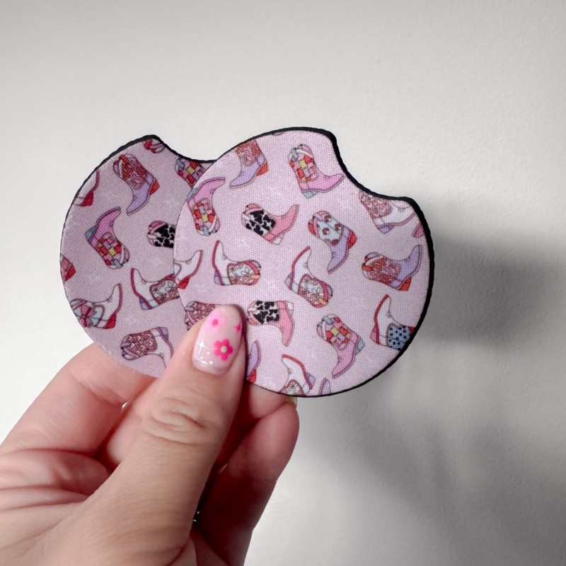 Cowboy Boots Car Coaster Set