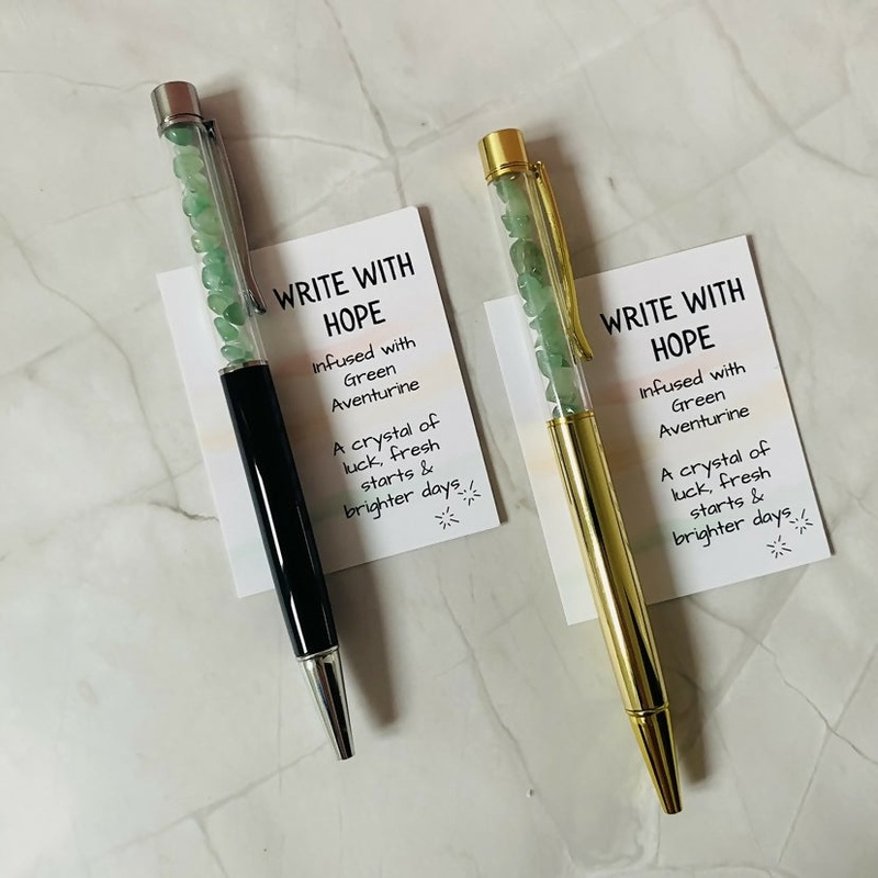 Crystal Infused Pen – Hope (Green Aventurine)