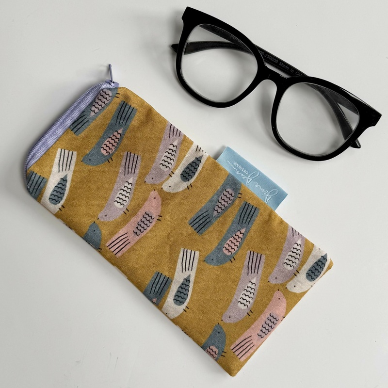 Glasses Case – Mustard Birds