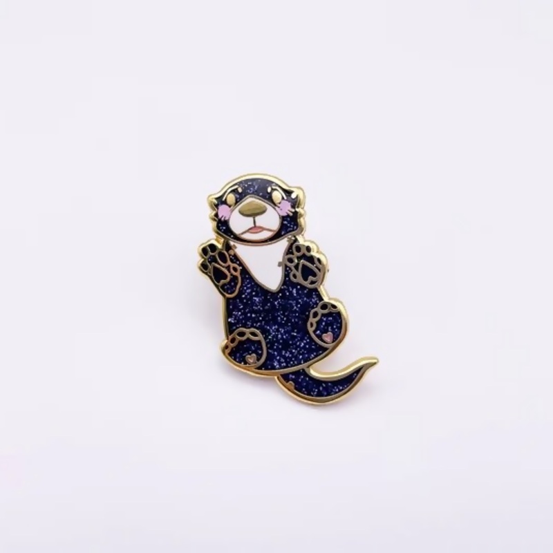 Glitter Otter Enamel Pin