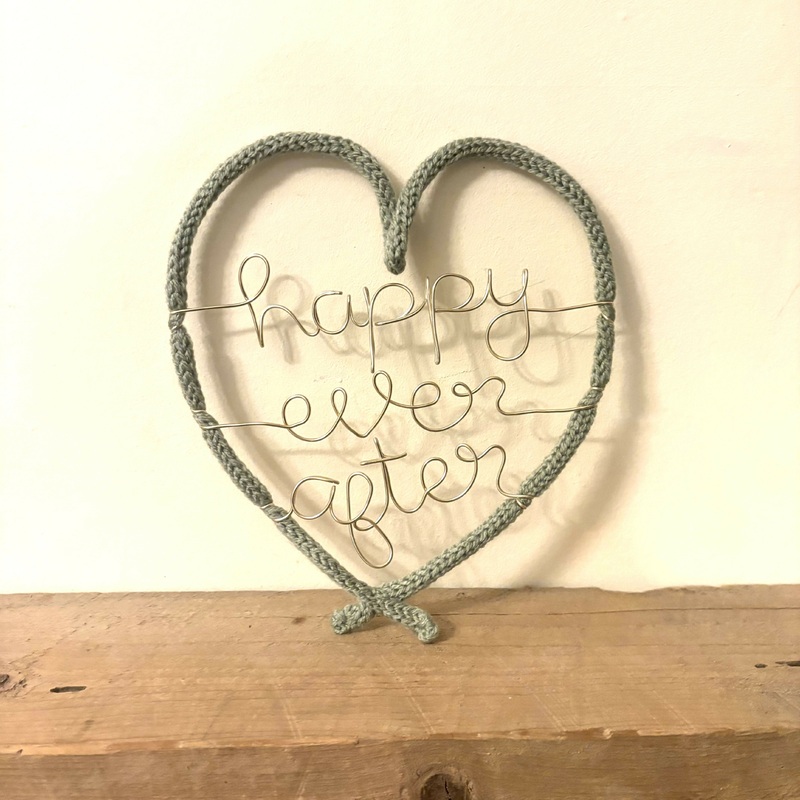 Happy ever after Heart Shaped Wire Decoration