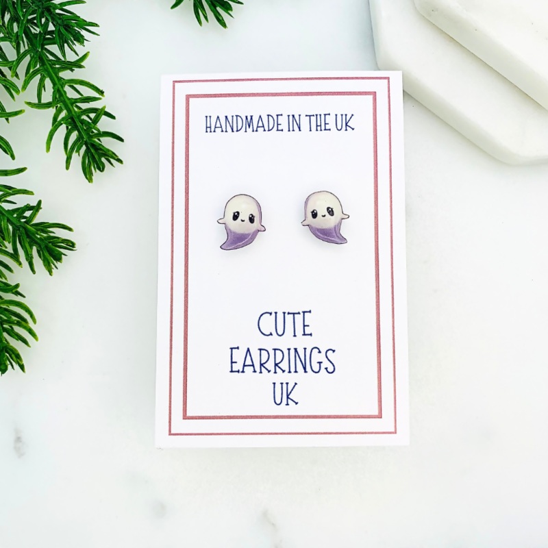 Happy Ghost Stud Earrings