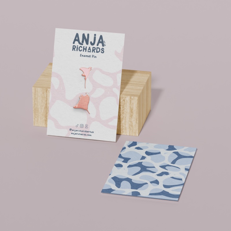 Manta Ray Mini Duo Enamel Pin