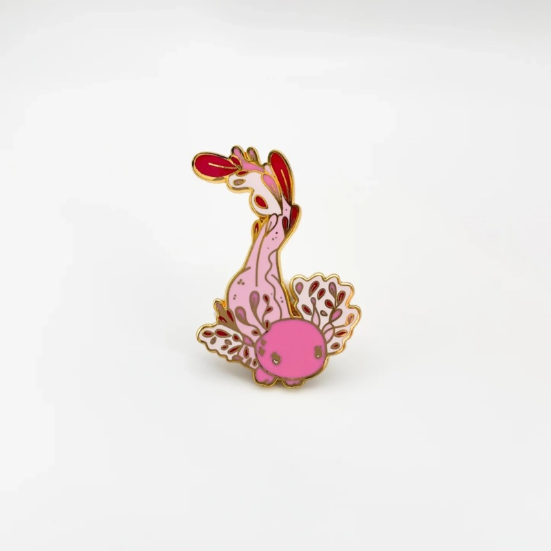 Pink Axolotl Enamel Pin
