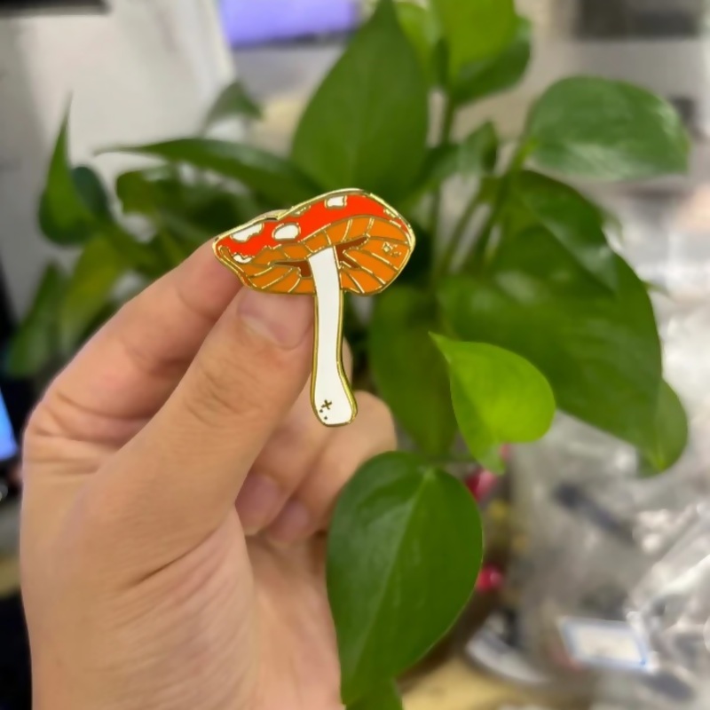 Red Mushroom Enamel Pin