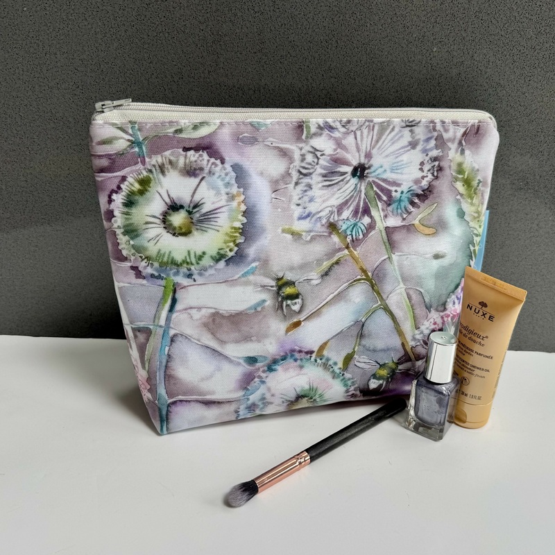 Toiletry Bag – Floral Bees Oilcloth