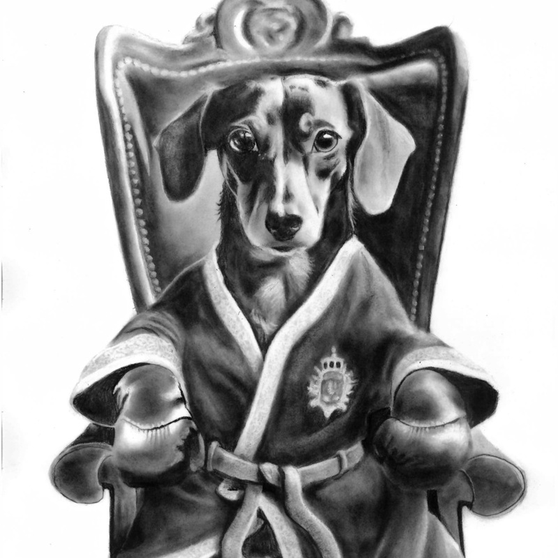 Dachshund Boxer Art Print|A5|A4