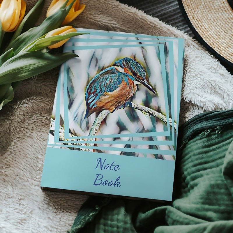 KINGFISHER BLUE – A5 HARDBACK NOTEBOOK / JOURNAL