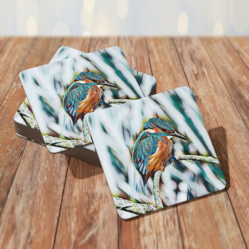 KINGFISHER DESIGN MELAMINE COASTER