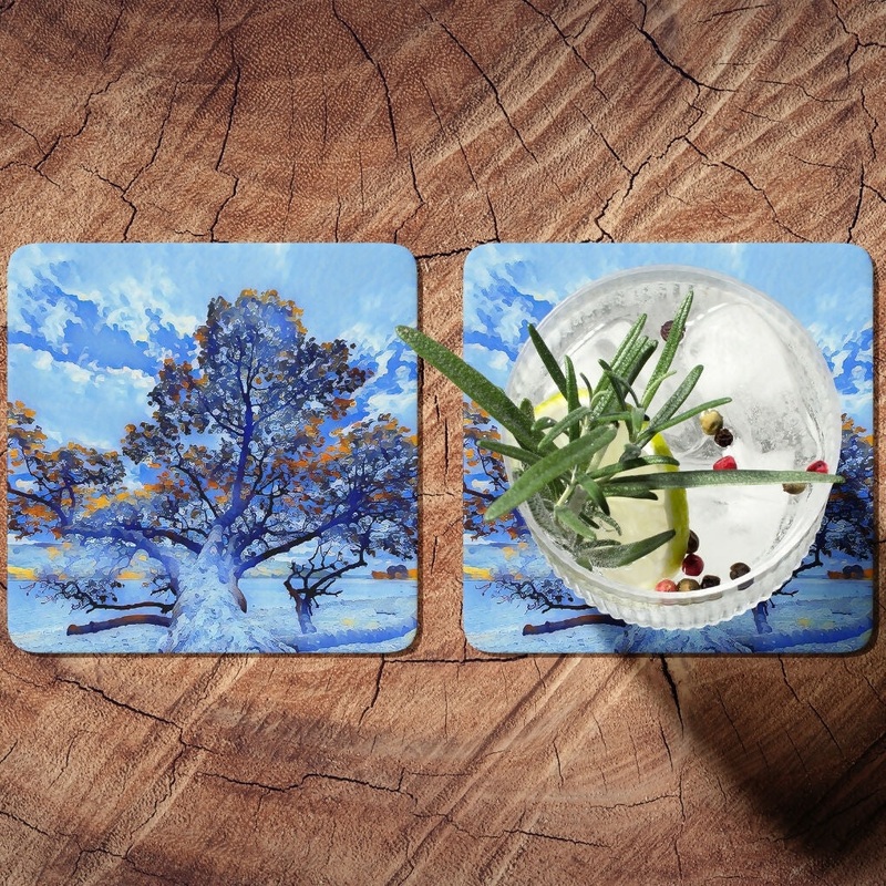 LOOKING UP! TREE DESIGN MELAMINE COASTER