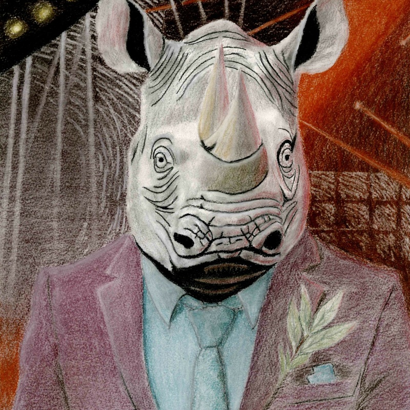 Rhino Art Print|A5|A4