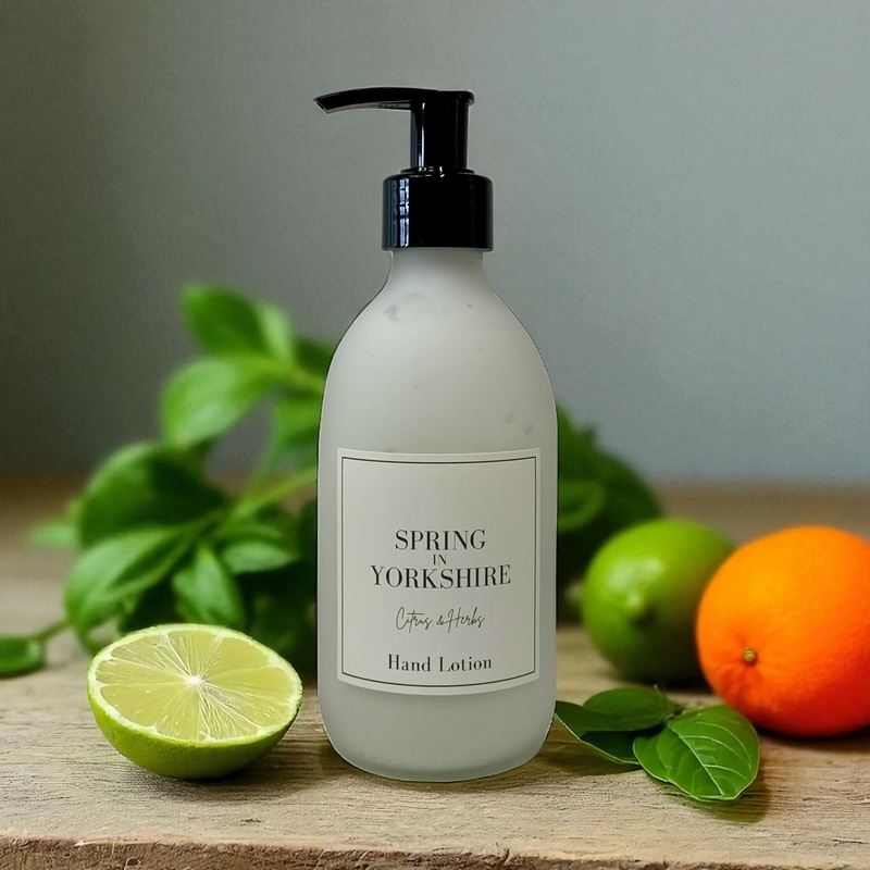 Spring in Yorkshire – Citrus and Herbs Hand Lotion Glass Bottle 300ml
