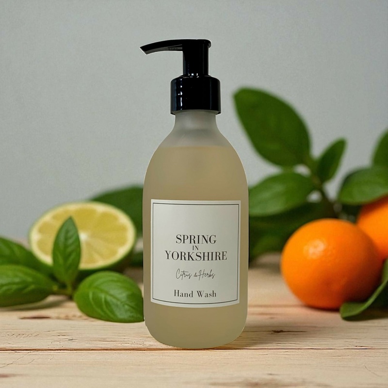 Spring in Yorkshire – Citrus and Herbs Hand Wash Glass Bottle 250ml