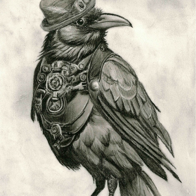 Steampunk Crow Print