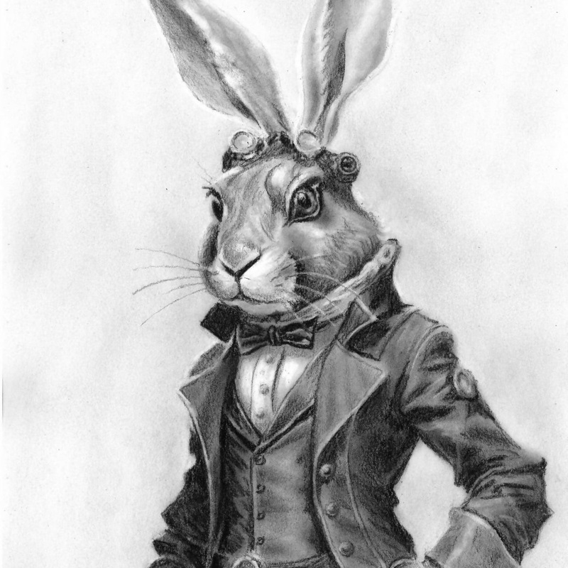 Steampunk Hare Art Print|A5|A4