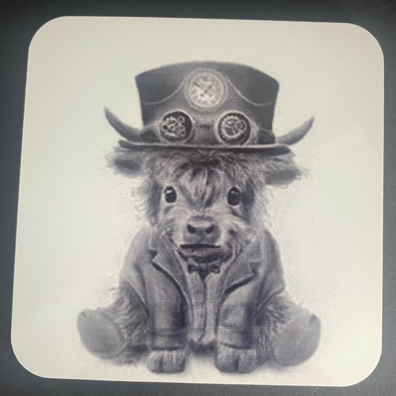 Steampunk Highland Calf Coaster