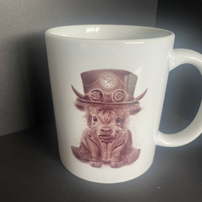 Steampunk Style Highland Calf Mug