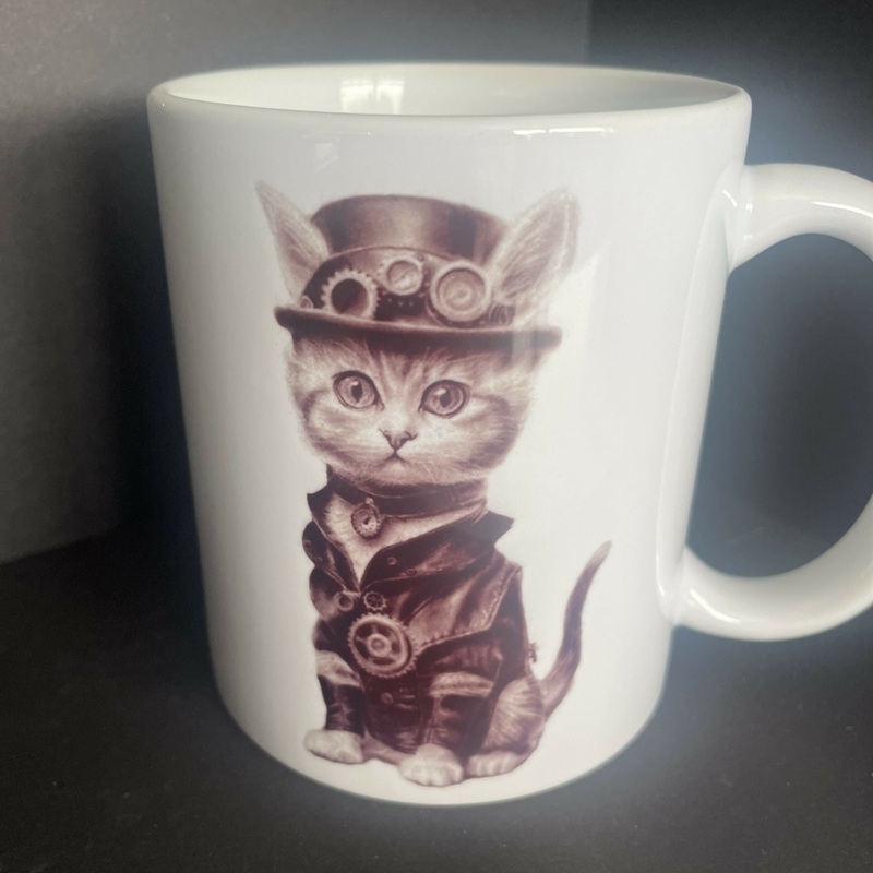 Steampunk Style Kitten Mug