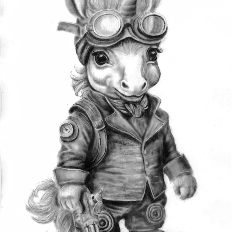 Steampunk Unicorn Art Print|A5|A4