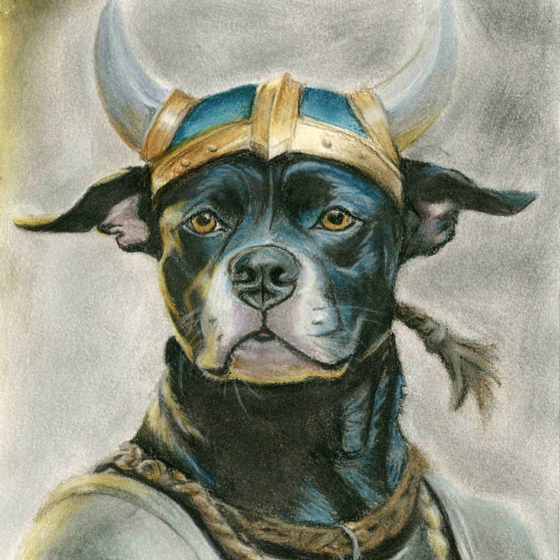 Viking Staffy Art Print|A5|A4