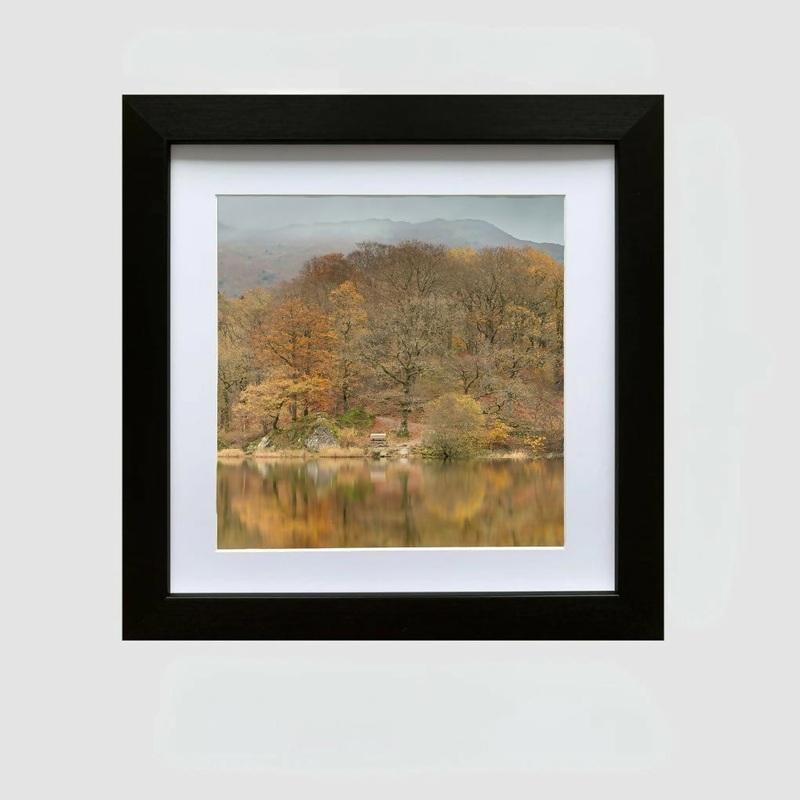 AUTUMN GOLD – VIEW ACROSS RYEDALE WATER IN THE LAKE DISTRICT- FRAMED PHOTOGRAPHIC PRINT