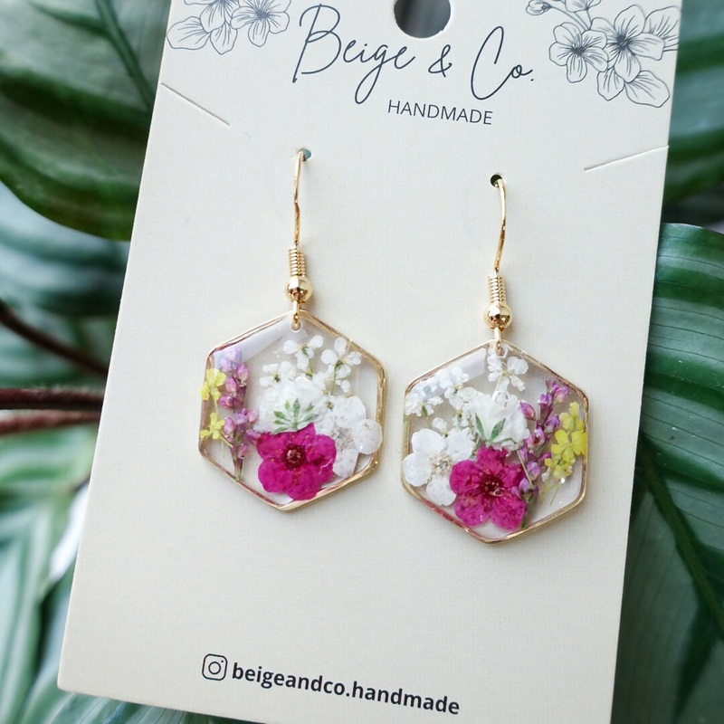 Blossomia Pink Pressed Flower Earrings