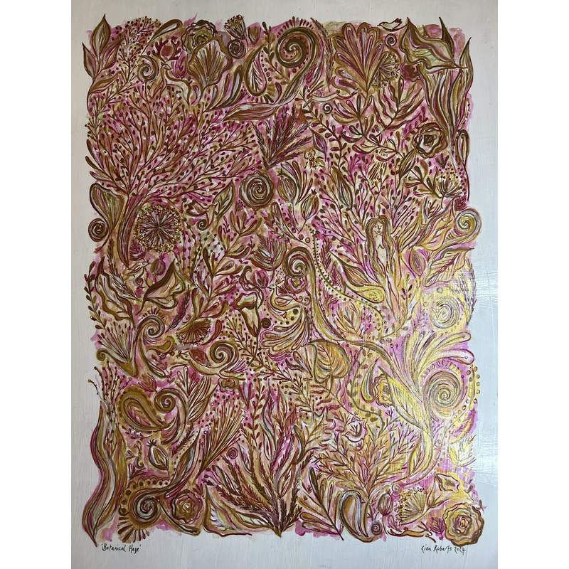Botanical Haze – Original Artwork on Wooden Panel