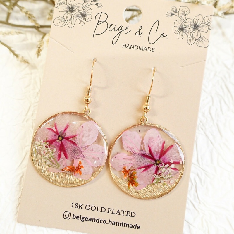 Cherry Blossom Pressed Flower Earrings