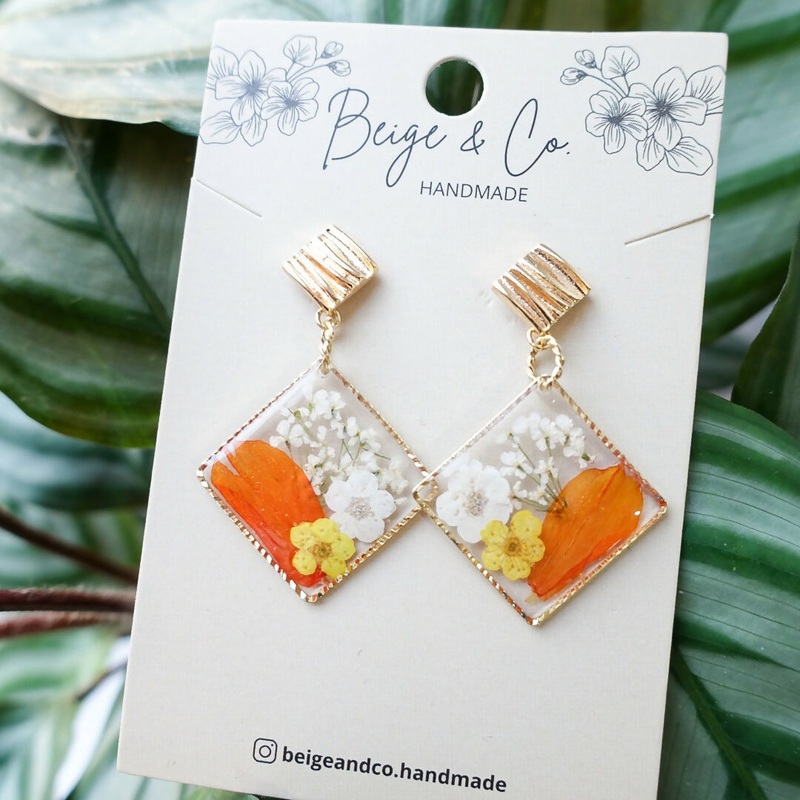 Cosmos Orange Earrings