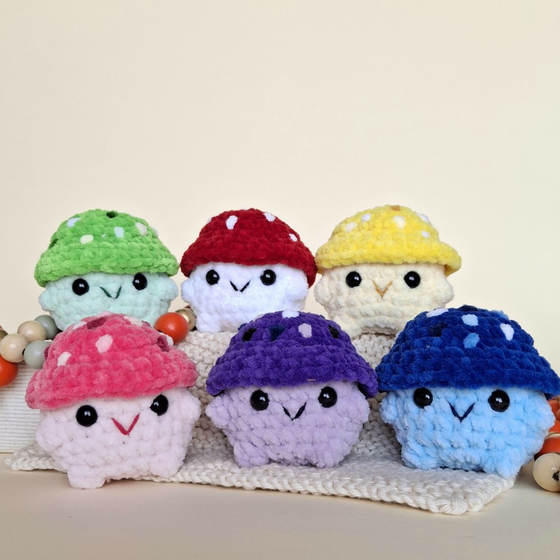 Happy Mushroom|Red and White|Yellow|Green|Blue|Purple|Pink