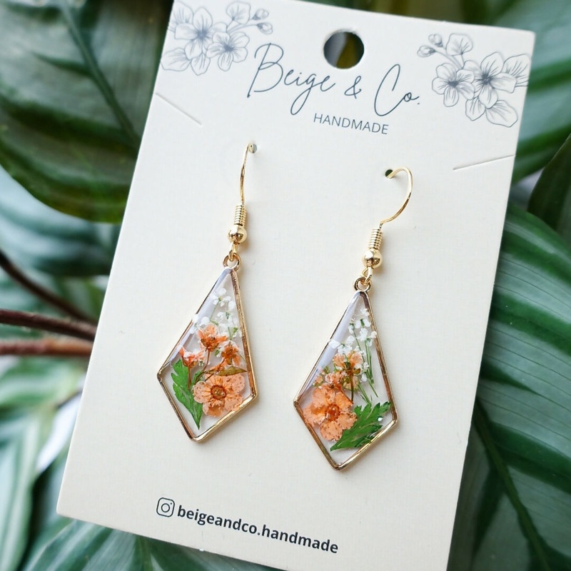 October Orange Flowers Earrings