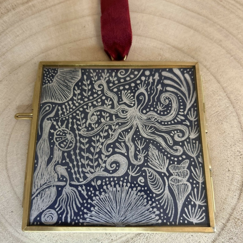 Petite Ocean Hanging Frame Original Artwork