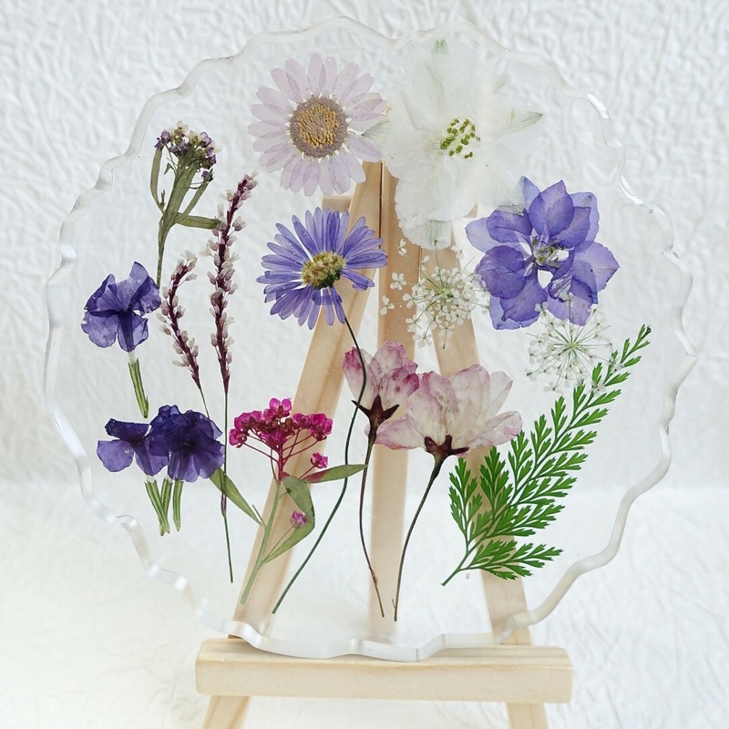 Pressed Flowers Coasters – Purple