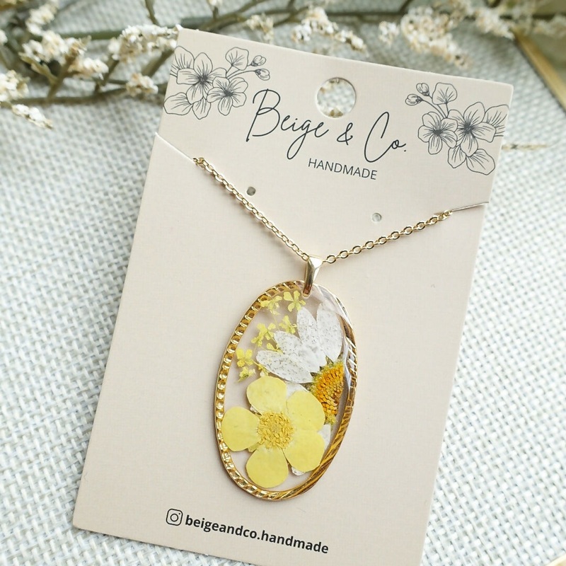Pressed Flowers Necklace – Sunflower