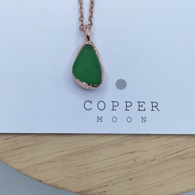 Seaglass Green Drop Necklace