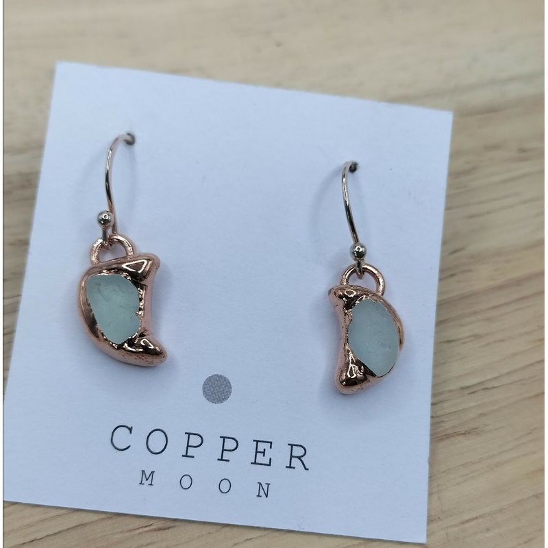 Seaglass Moon Earrings