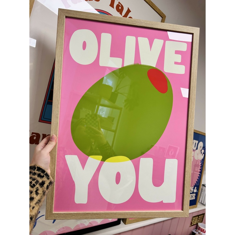 FRAMED Olive You Print|A2 OAK WOOD FRAME