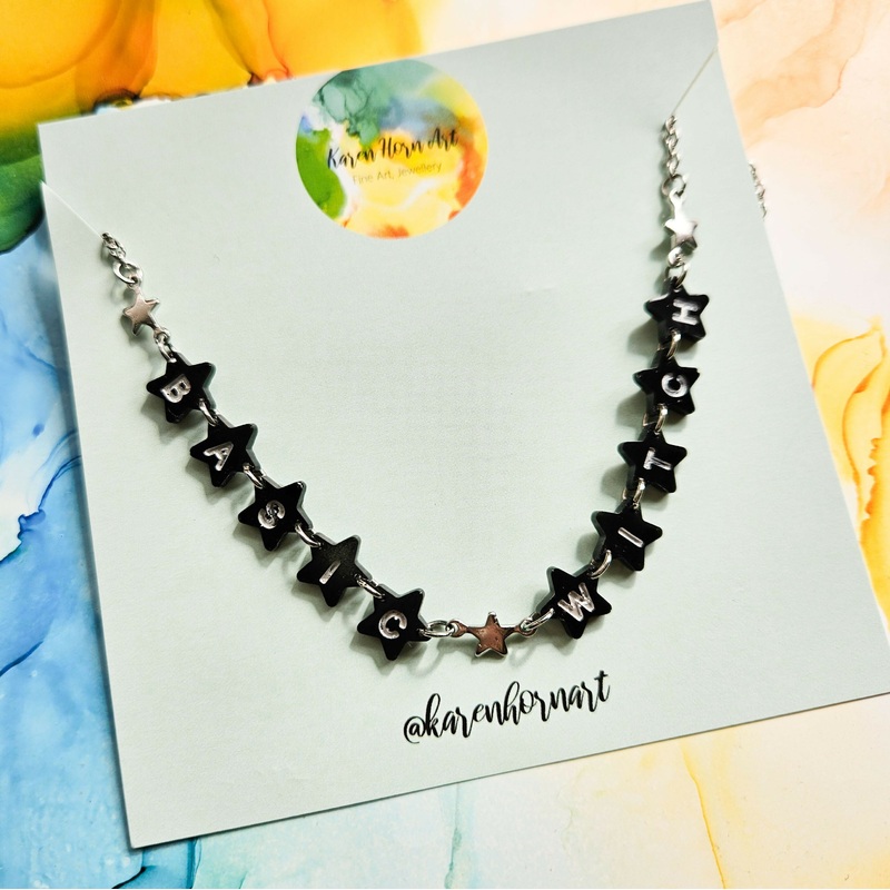 Handmade Basic Witch Resin Stars Necklace