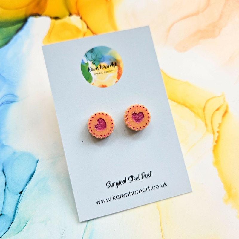 Handmade Biscuits Resin Stud Earrings