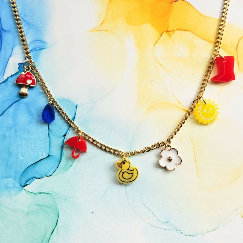 Handmade Duck Resin Charm Necklace
