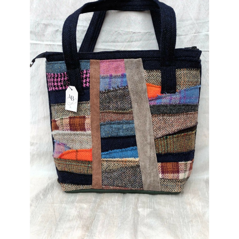 Handmade Patchwork Harris Tweed Shopping Bag