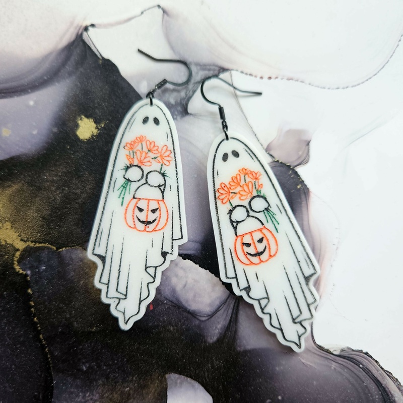 Handmade Resin Ghost Earrings