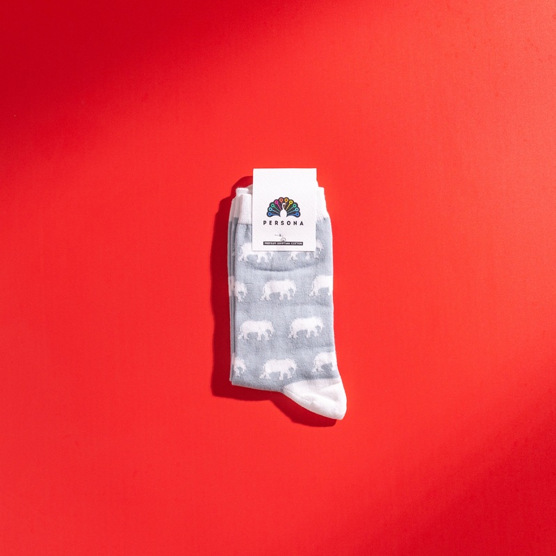 Persona Grey Flamingo Pattern Egyptian Cotton Men’s Socks | UK 6.5 – 11