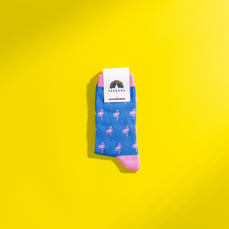 Persona Pink Flamingo Pattern Egyptian Cotton Men’s Socks | UK 6.5 – 11