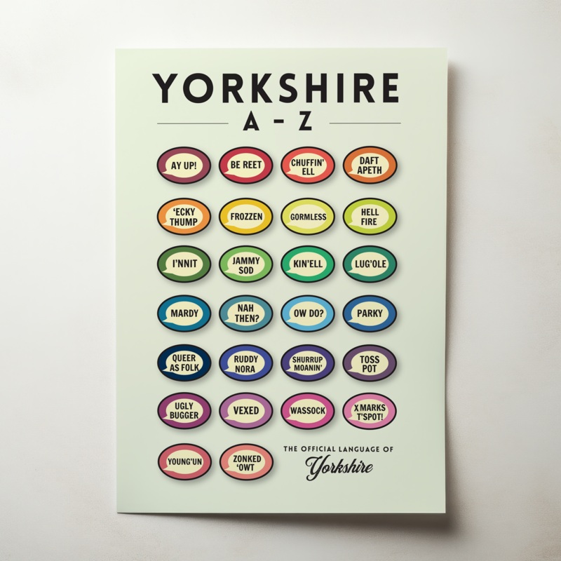 Yorkshire A-Z A4 Print