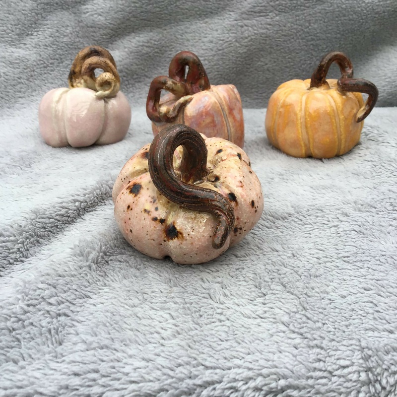 Ceramic Sculpted Pumpkin|Mini|Small|Medium|Large|X large purple|Large green pumpkin