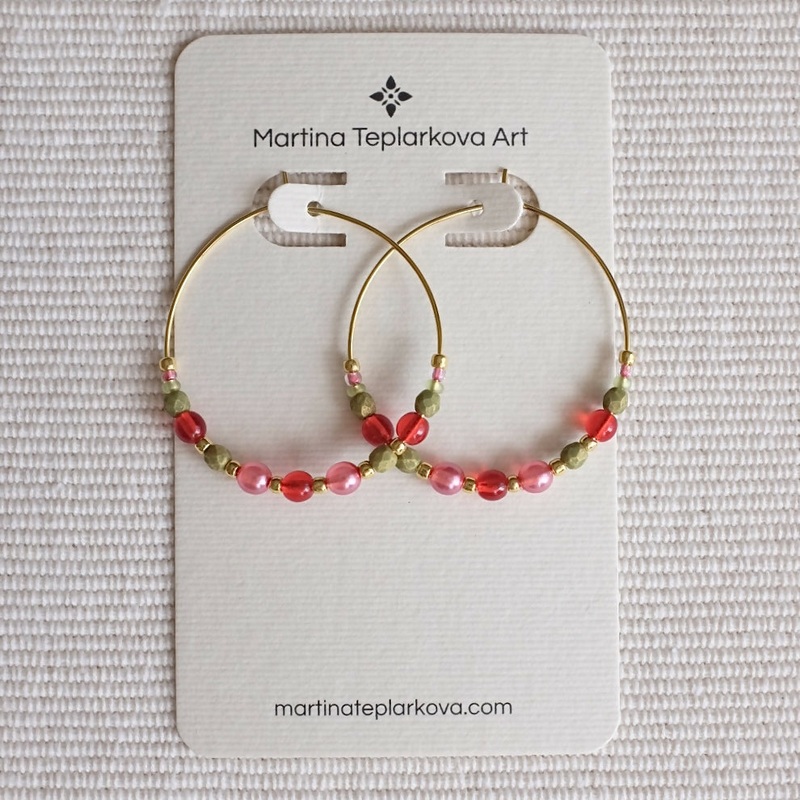 Colourful Beaded Hoop Earrings